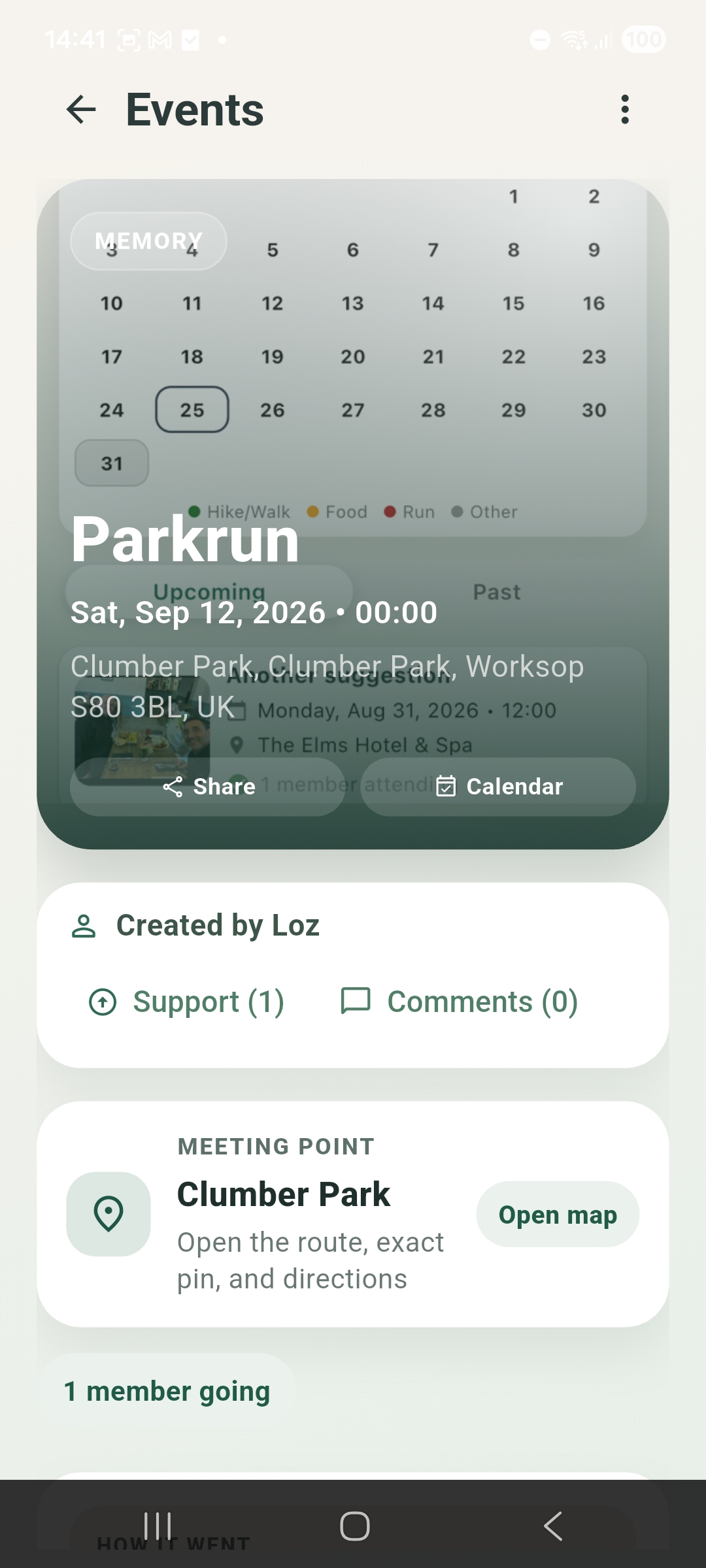 ShallWe Android group events screen